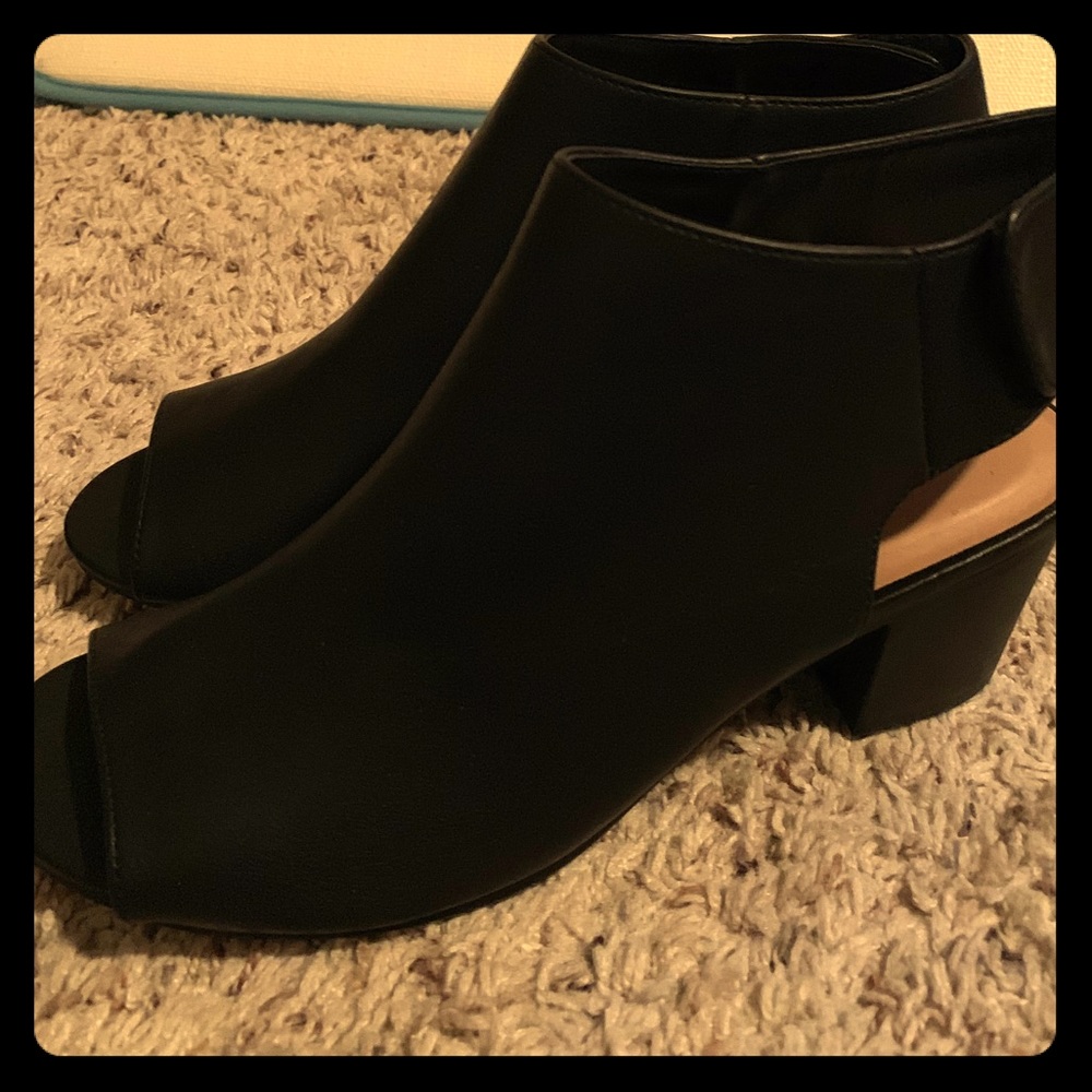 Black Open Toe Booties (Marco Republic)